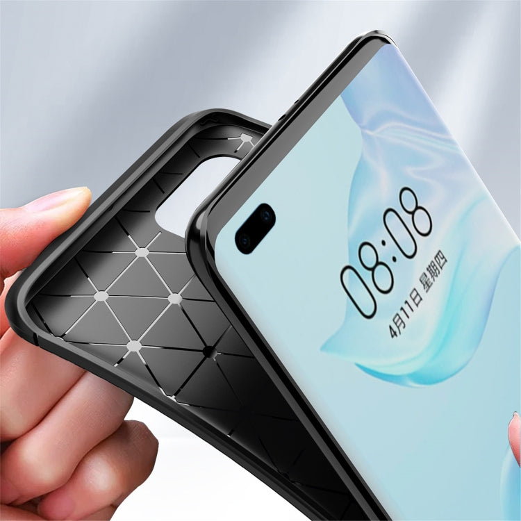 Per Huawei P40 Pro + Custodia in TPU antiurto con struttura in fibra di carbonio, For Huawei P40 Pro+