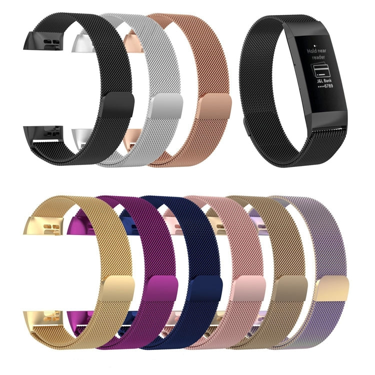 Cinturino da polso magnetico in acciaio inossidabile per FITBIT Charge 4 ， Dimensioni piccole: 190x18 mm, Size：190x18mm