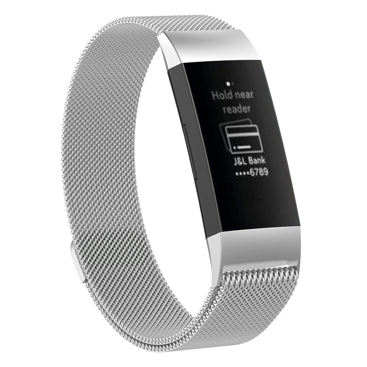 Cinturino da polso magnetico in acciaio inossidabile per FITBIT Charge 4 ， Dimensioni piccole: 190x18 mm, Size：190x18mm