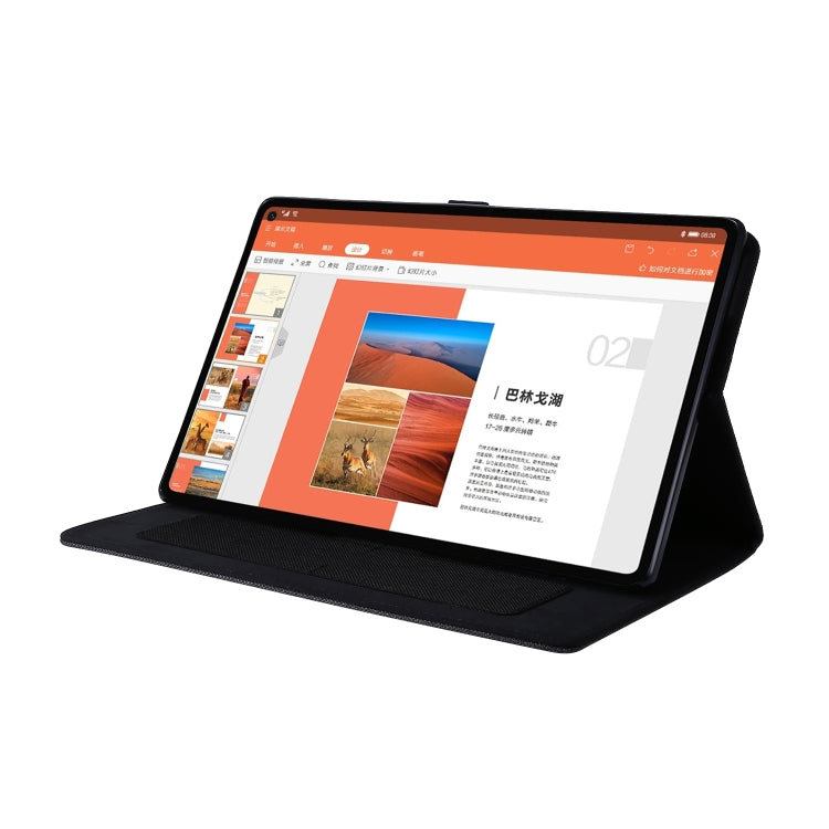 Flip orizzontale TPU + custodia protettiva in pelle PU tessuto con clip per biglietti da visita, For Lenovo M10 Plus