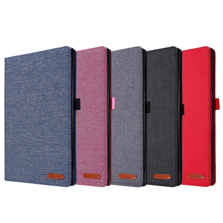 Flip orizzontale TPU + custodia protettiva in pelle PU tessuto con clip per biglietti da visita, For Lenovo M10 Plus
