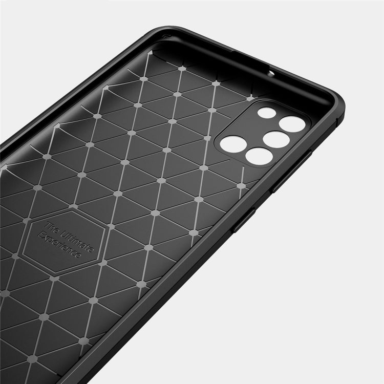 Custodia in TPU in fibra di carbonio con trama spazzolata per Galaxy A31, For Galaxy A31