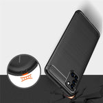 Custodia in TPU in fibra di carbonio con trama spazzolata per Galaxy A31, For Galaxy A31