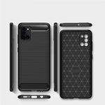 Custodia in TPU in fibra di carbonio con trama spazzolata per Galaxy A31, For Galaxy A31