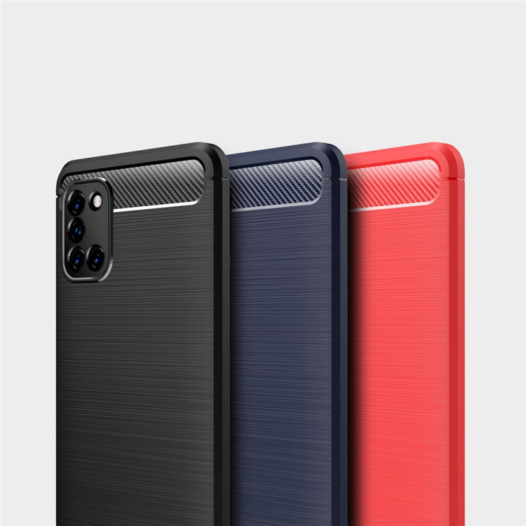 Custodia in TPU in fibra di carbonio con trama spazzolata per Galaxy A31, For Galaxy A31