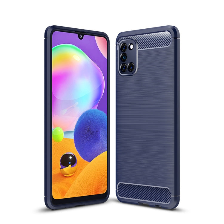 Custodia in TPU in fibra di carbonio con trama spazzolata per Galaxy A31, For Galaxy A31