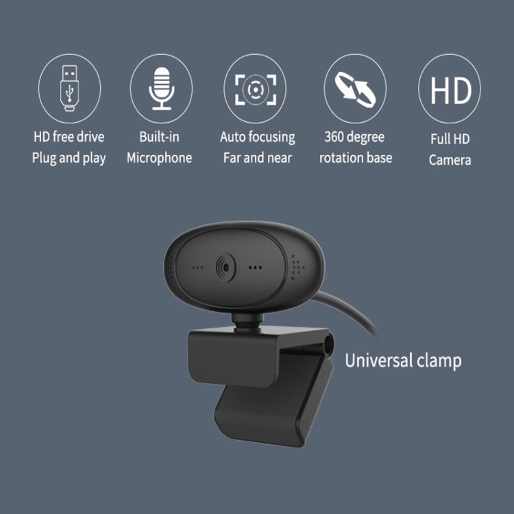 Webcam Full HD 1080P Microfono integrato Videocamera Web intelligente Videocamera live per streaming USB con cancellazione del rumore