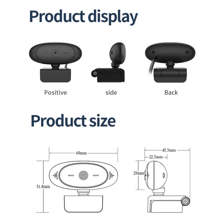 Webcam Full HD 1080P Microfono integrato Videocamera Web intelligente Videocamera live per streaming USB con cancellazione del rumore