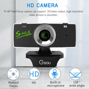 B01 Webcam HD Microfono integrato Videocamera Web intelligente Videocamera live per streaming USB con cancellazione del rumore