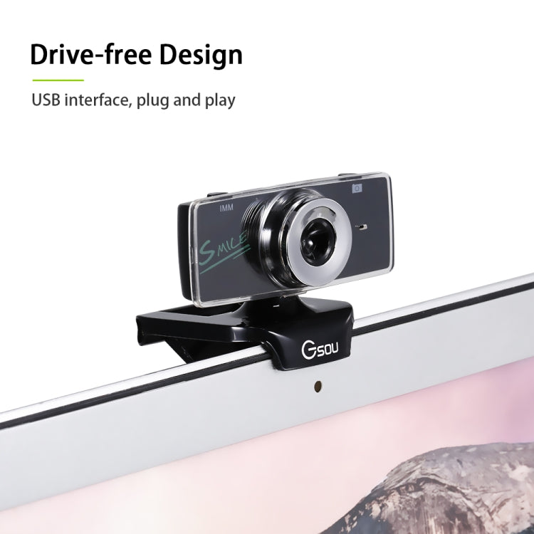 B01 Webcam HD Microfono integrato Videocamera Web intelligente Videocamera live per streaming USB con cancellazione del rumore