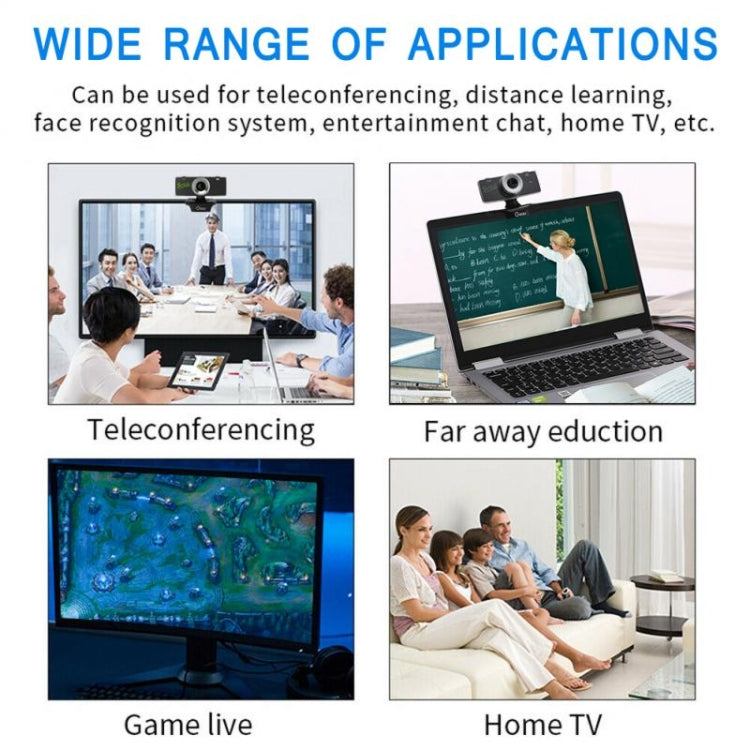 B01 Webcam HD Microfono integrato Videocamera Web intelligente Videocamera live per streaming USB con cancellazione del rumore