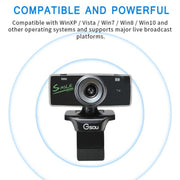 B01 Webcam HD Microfono integrato Videocamera Web intelligente Videocamera live per streaming USB con cancellazione del rumore