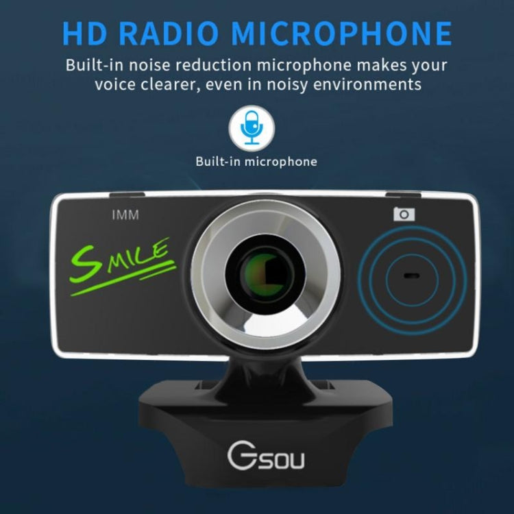 B01 Webcam HD Microfono integrato Videocamera Web intelligente Videocamera live per streaming USB con cancellazione del rumore