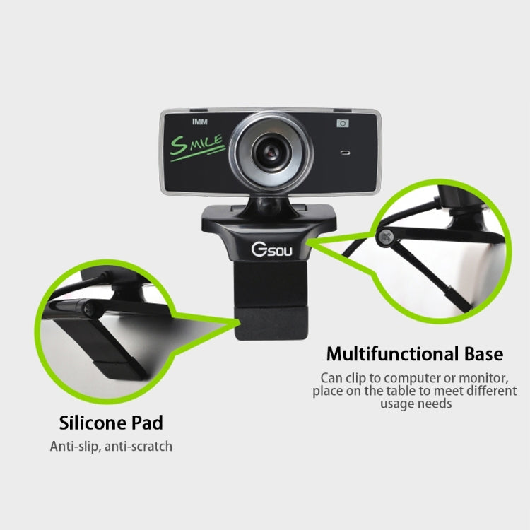 B01 Webcam HD Microfono integrato Videocamera Web intelligente Videocamera live per streaming USB con cancellazione del rumore