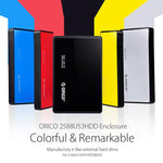 Custodia per disco rigido USB 3.0 da 2,5 pollici ORICO 2588US3-V1, Silver, Red, Blue, Black