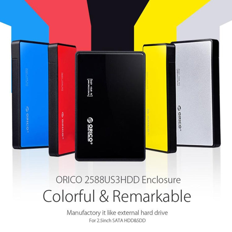 Custodia per disco rigido USB 3.0 da 2,5 pollici ORICO 2588US3-V1, Silver, Red, Blue, Black