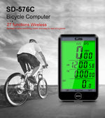 SD-576C Cronometro retroilluminato LCD per bicicletta Tachimetro per bici Contachilometri per bicicletta Cronometro, SD-576C (Blue), SD-576C (Yellow), SD-576C (Black)