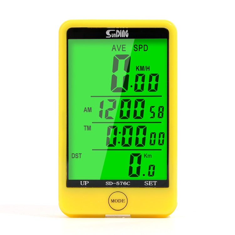 SD-576C Cronometro retroilluminato LCD per bicicletta Tachimetro per bici Contachilometri per bicicletta Cronometro, SD-576C (Blue), SD-576C (Yellow), SD-576C (Black)