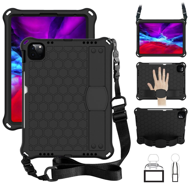 Design a nido d'ape EVA + PC Guscio protettivo piatto anticaduta a quattro angoli con cinghie, For iPad Pro 11 2020