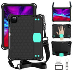 Design a nido d'ape EVA + PC Guscio protettivo piatto anticaduta a quattro angoli con cinghie, For iPad Pro 11 2020