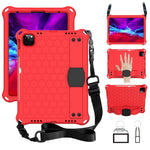Design a nido d'ape EVA + PC Guscio protettivo piatto anticaduta a quattro angoli con cinghie, For iPad Pro 11 2020