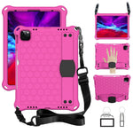 Design a nido d'ape EVA + PC Guscio protettivo piatto anticaduta a quattro angoli con cinghie, For iPad Pro 11 2020