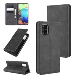 Per Galaxy A71 5G Custodia in pelle con ventosa magnetica per affari retro-pelle con supporto, slot per carte e portafoglio, For Galaxy A71 5G