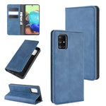 Per Galaxy A71 5G Custodia in pelle con ventosa magnetica per affari retro-pelle con supporto, slot per carte e portafoglio, For Galaxy A71 5G