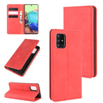 Per Galaxy A71 5G Custodia in pelle con ventosa magnetica per affari retro-pelle con supporto, slot per carte e portafoglio, For Galaxy A71 5G