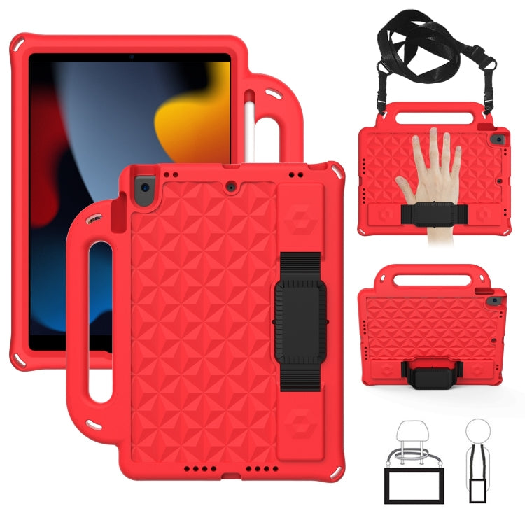 Diamond Back Design Style EVA Cover per bambini a prova di caduta Guscio protettivo piatto con cinturino, For iPad 10.2 2021 / 2020 / 2019/ Pro 10.5