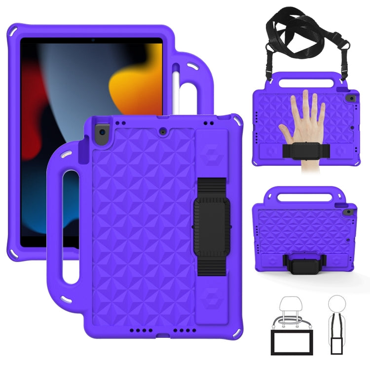 Diamond Back Design Style EVA Cover per bambini a prova di caduta Guscio protettivo piatto con cinturino, For iPad 10.2 2021 / 2020 / 2019/ Pro 10.5