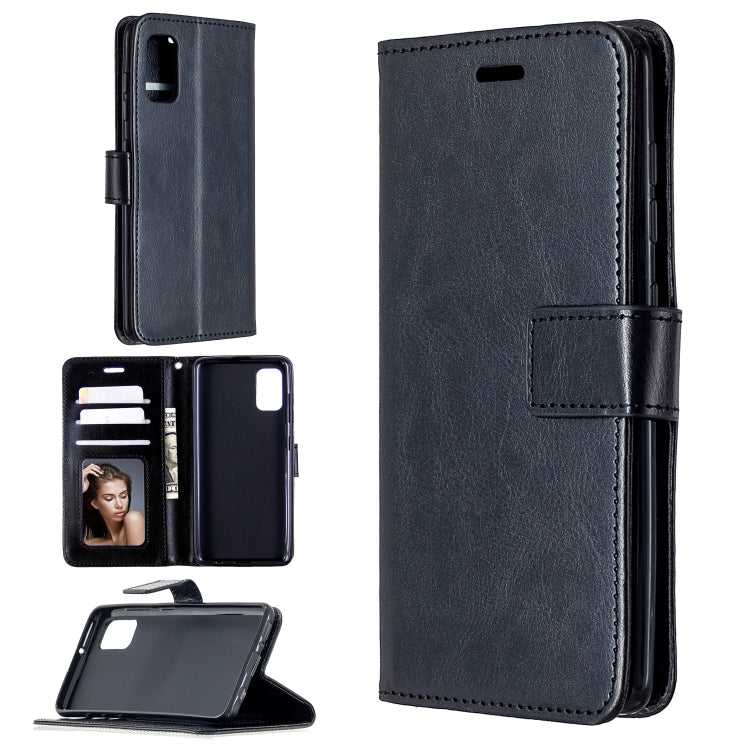 Per Galaxy A41 Custodia in pelle a conchiglia orizzontale Crazy Horse Texture con supporto e slot per schede e portafoglio e cornice per foto, For Galaxy A41