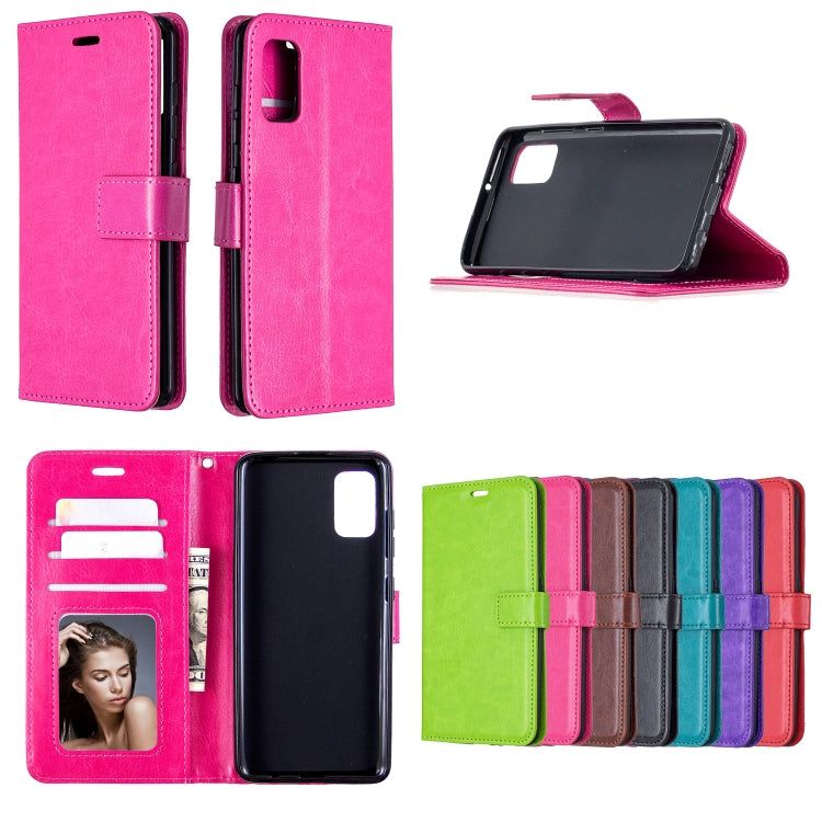 Per Galaxy A41 Custodia in pelle a conchiglia orizzontale Crazy Horse Texture con supporto e slot per schede e portafoglio e cornice per foto, For Galaxy A41