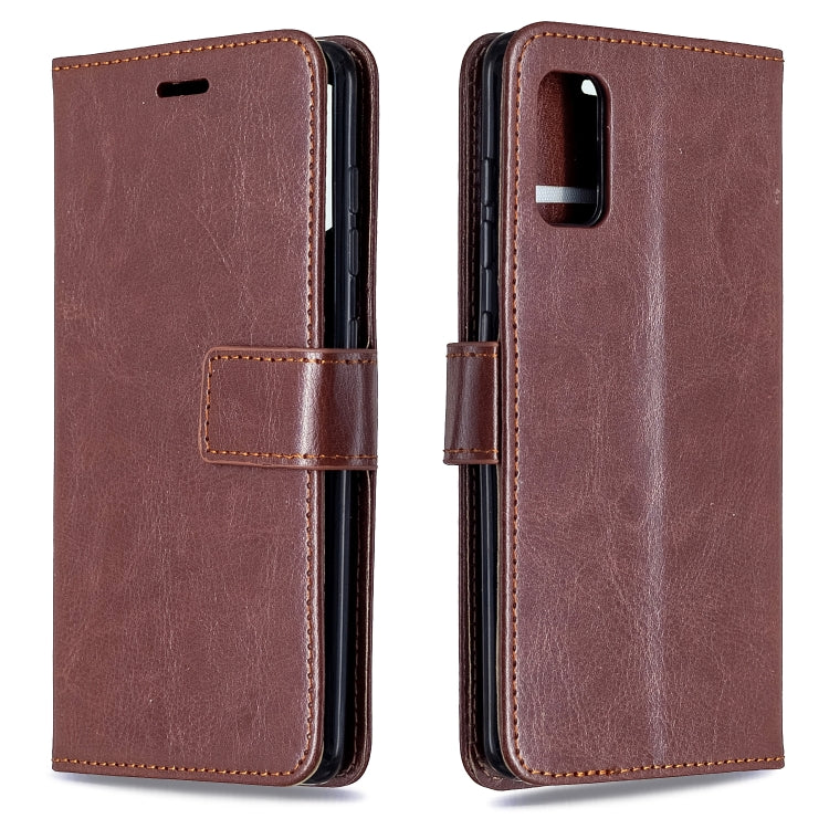 Per Galaxy A41 Custodia in pelle a conchiglia orizzontale Crazy Horse Texture con supporto e slot per schede e portafoglio e cornice per foto, For Galaxy A41