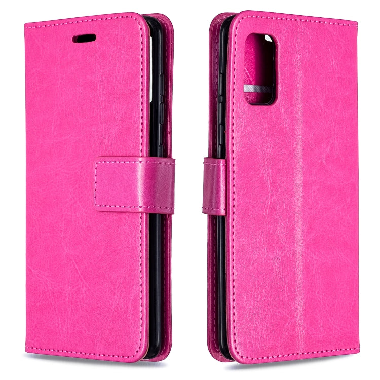 Per Galaxy A41 Custodia in pelle a conchiglia orizzontale Crazy Horse Texture con supporto e slot per schede e portafoglio e cornice per foto, For Galaxy A41
