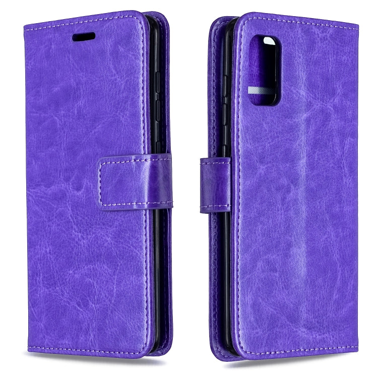 Per Galaxy A41 Custodia in pelle a conchiglia orizzontale Crazy Horse Texture con supporto e slot per schede e portafoglio e cornice per foto, For Galaxy A41
