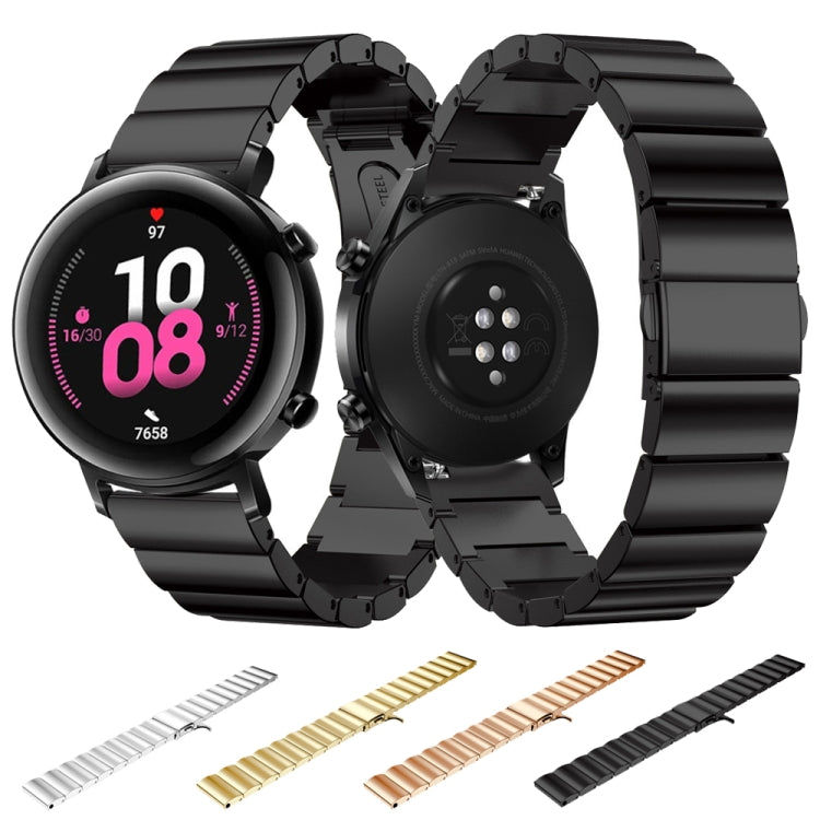 22 mm per Huawei Watch GT2e GT2 46 mm cinturino in acciaio inossidabile con fibbia piatta