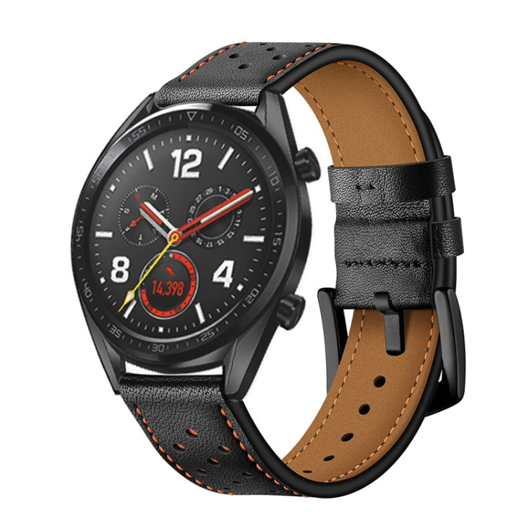 22mm Per Huawei Watch GT2e / GT2 46mm Cinturino in pelle con foro Plum Blossom