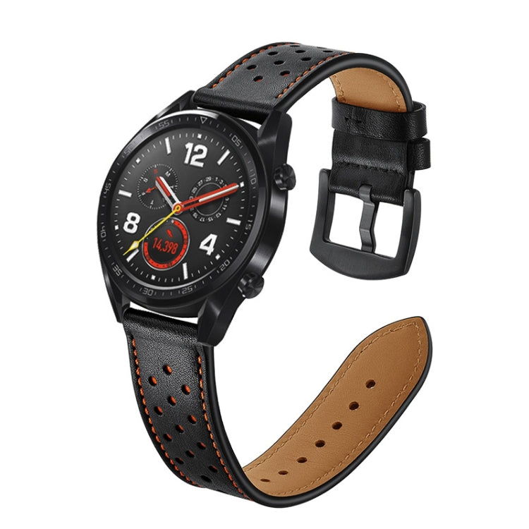 22mm Per Huawei Watch GT2e / GT2 46mm Cinturino in pelle con foro Plum Blossom