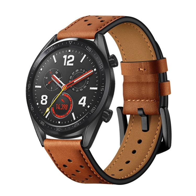 22mm Per Huawei Watch GT2e / GT2 46mm Cinturino in pelle con foro Plum Blossom