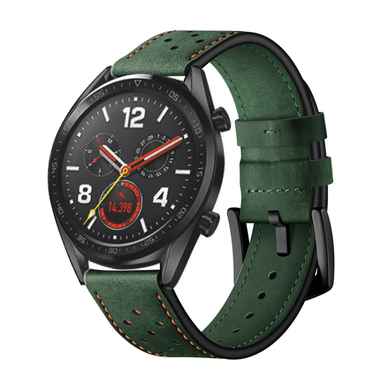 22mm Per Huawei Watch GT2e / GT2 46mm Cinturino in pelle con foro Plum Blossom