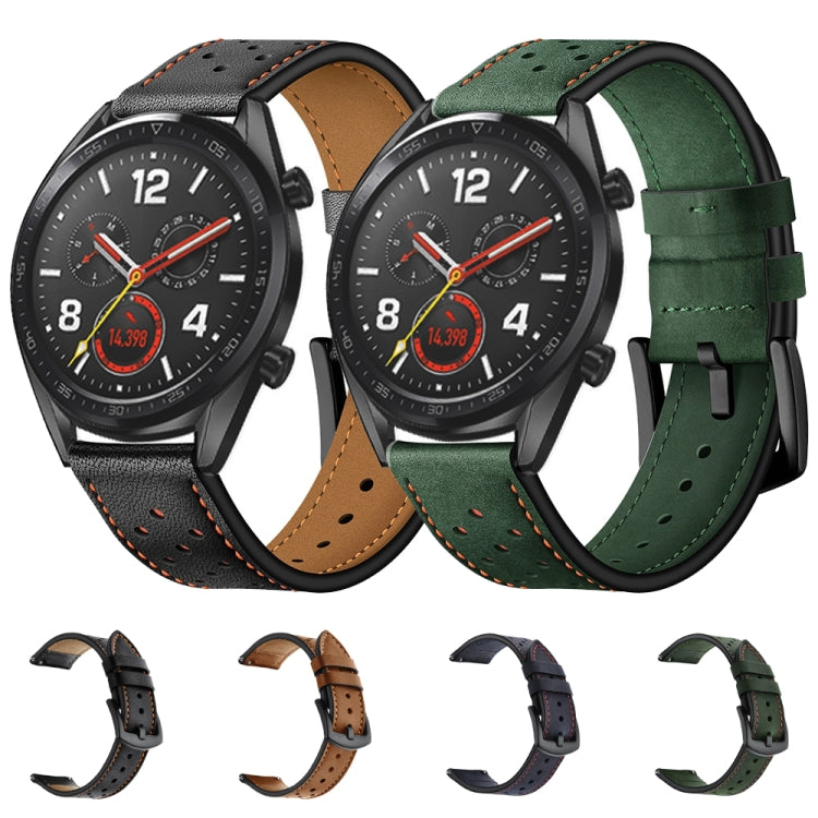 22mm Per Huawei Watch GT2e / GT2 46mm Cinturino in pelle con foro Plum Blossom