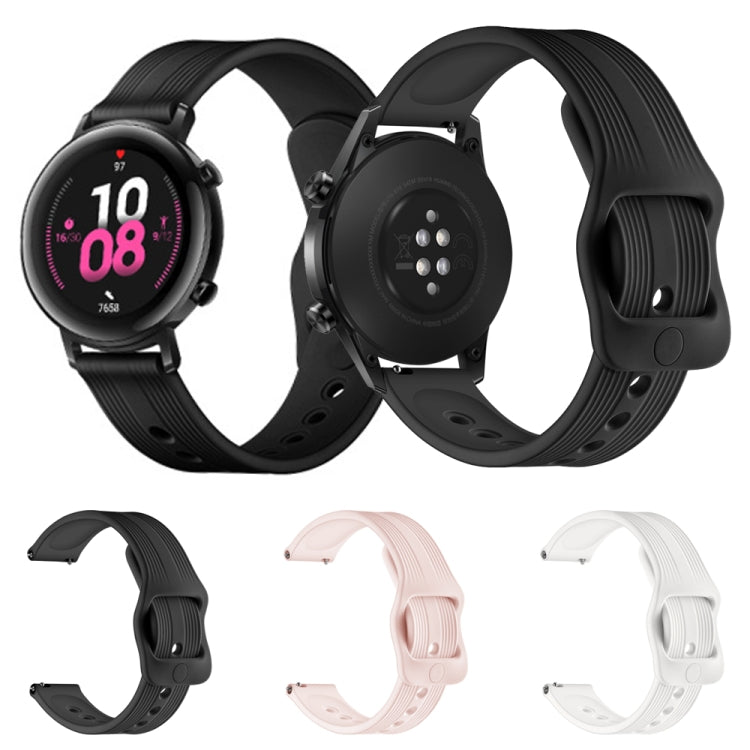20mm per Huawei Watch GT2 42mm / Galaxy Watch Active 2 / Huami GTS/GTR 42MM cinturino in silicone con fibbia giapponese