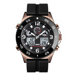 SKMEI 1538 Orologio elettronico sportivo da uomo con cinturino in acciaio con quadrante grande e tempo multifunzione