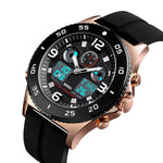 SKMEI 1538 Orologio elettronico sportivo da uomo con cinturino in acciaio con quadrante grande e tempo multifunzione