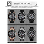 SKMEI 1538 Orologio elettronico sportivo da uomo con cinturino in acciaio con quadrante grande e tempo multifunzione