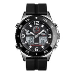 SKMEI 1538 Orologio elettronico sportivo da uomo con cinturino in acciaio con quadrante grande e tempo multifunzione