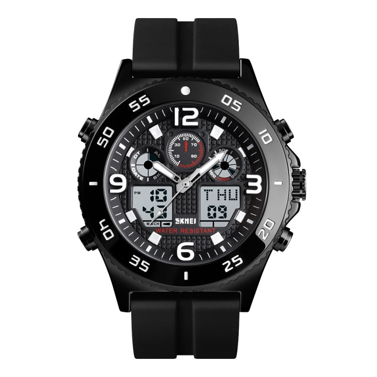 SKMEI 1538 Orologio elettronico sportivo da uomo con cinturino in acciaio con quadrante grande e tempo multifunzione