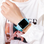 SKMEI 1541 Fashion Led Watch Square Couple Model Orologio elettronico impermeabile Orologio in silicone