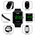 SKMEI 1541 Fashion Led Watch Square Couple Model Orologio elettronico impermeabile Orologio in silicone